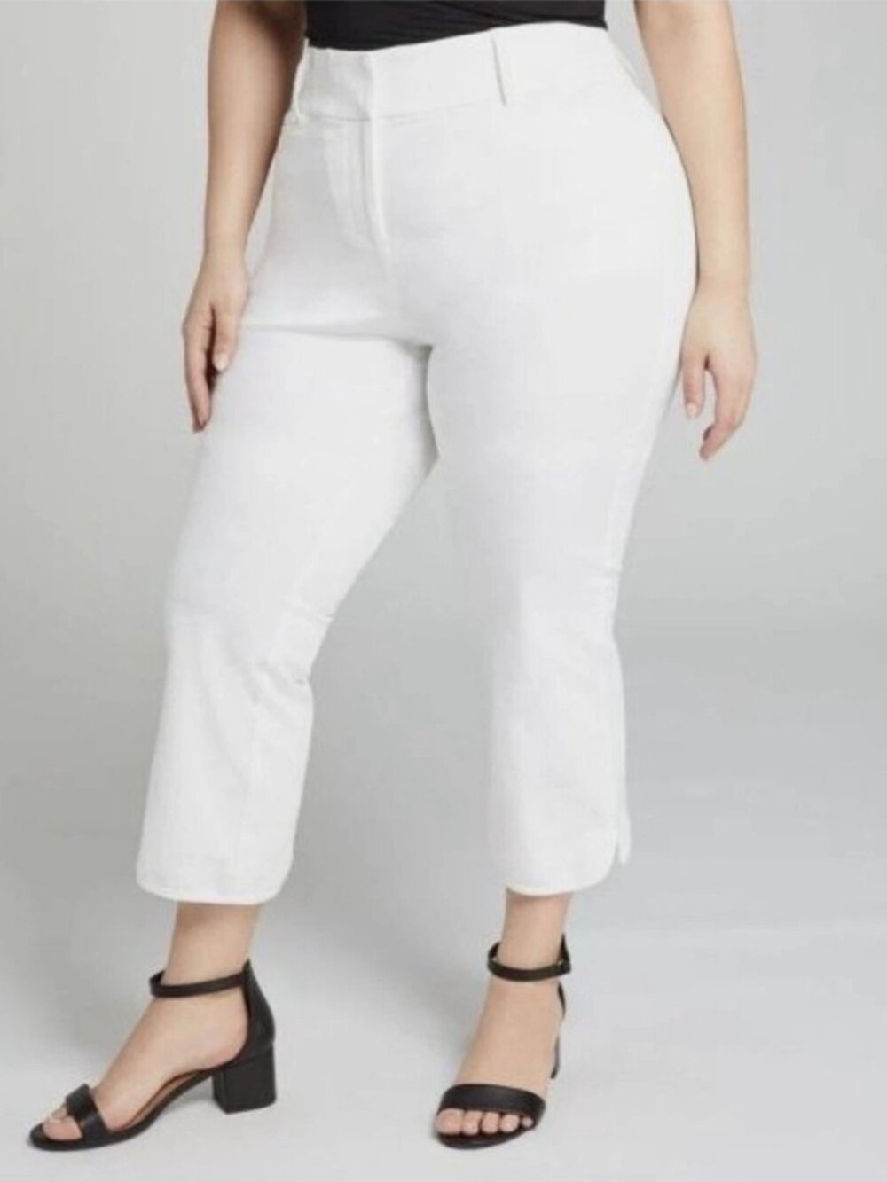 Lane Bryant Women's Size 22 The Allie Crop Smart Stretch White Pants